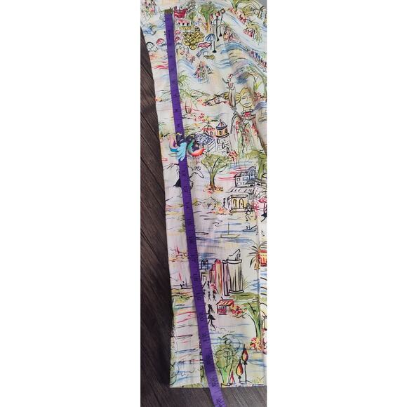 Exofficio Italy All Over Print Map Drawing Travel Italian Capri Pants Size 10 - Picture 7 of 11